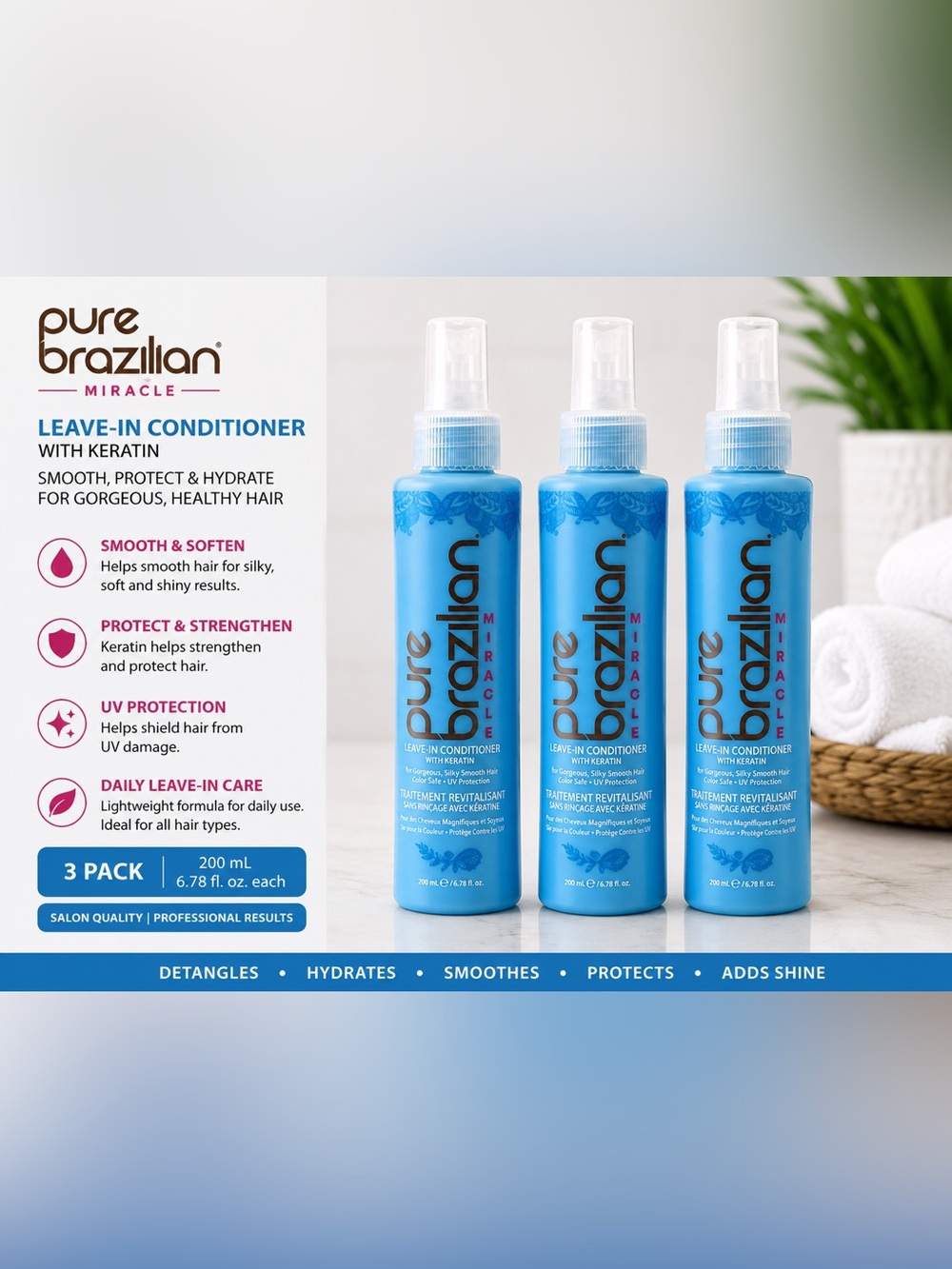 Miracle Blue Leave-In Conditioner with Keratin